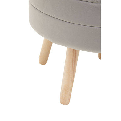 Orsina Ivy Mink Velvet Storage Stool – Round Ottoman with Hidden Space