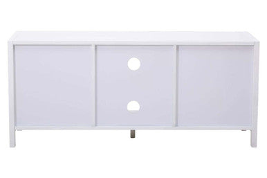 Orsina Sherman White Wood and Rattan Media Unit | Modern TV Stand