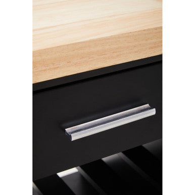 Orsina Frankfurt Black Kitchen Trolley | Modern Rolling Storage Cart