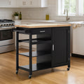 Orsina Frankfurt Black Kitchen Trolley | Modern Rolling Storage Cart