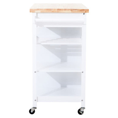 Orsina Frankfurt White Kitchen Trolley – Modern Rolling Storage Cart