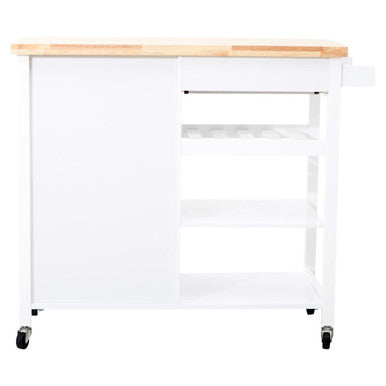 Orsina Frankfurt White Kitchen Trolley – Modern Rolling Storage Cart