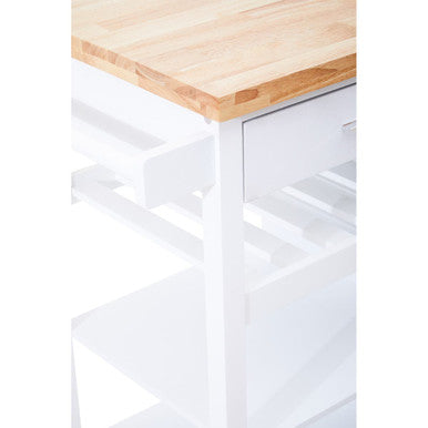 Orsina Frankfurt White Kitchen Trolley – Modern Rolling Storage Cart