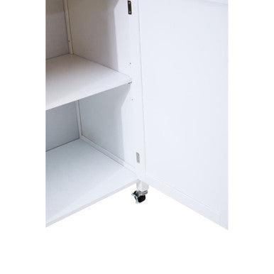 Orsina Frankfurt White Kitchen Trolley – Modern Rolling Storage Cart