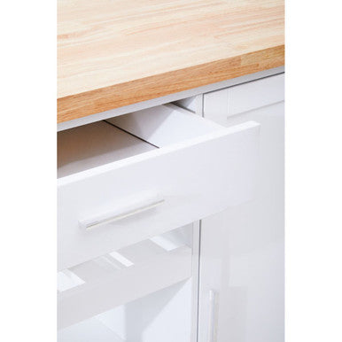 Orsina Frankfurt White Kitchen Trolley – Modern Rolling Storage Cart