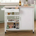 Orsina Frankfurt White Kitchen Trolley – Modern Rolling Storage Cart