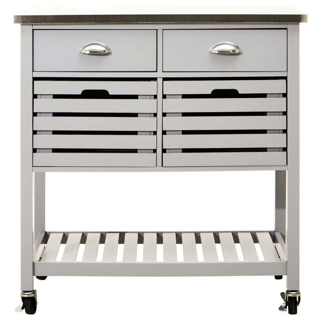 Orsina Frankfurt Grey Kitchen Trolley – Rolling Utility Storage Cart