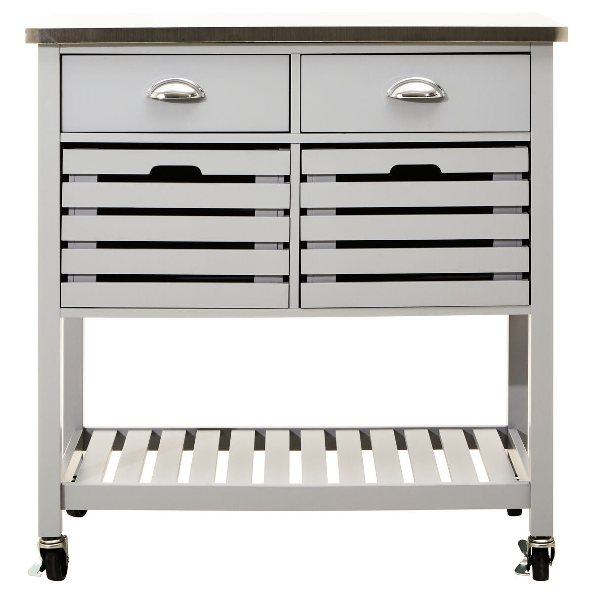 Orsina Frankfurt Grey Kitchen Trolley – Rolling Utility Storage Cart