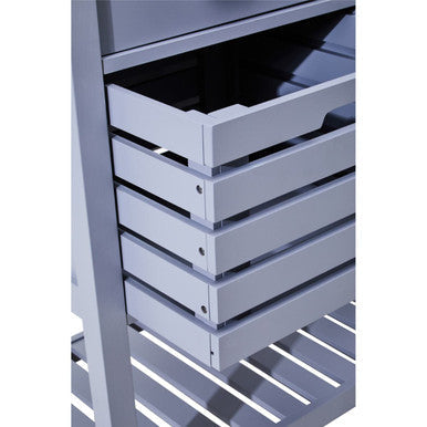 Orsina Frankfurt Grey Kitchen Trolley – Rolling Utility Storage Cart