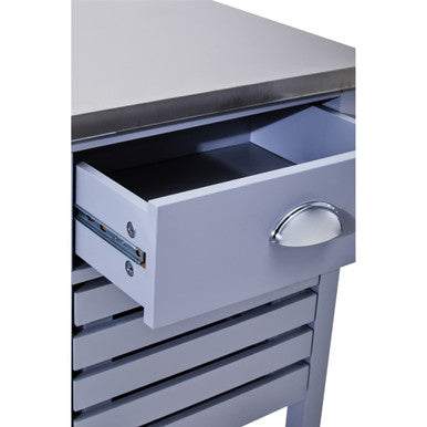 Orsina Frankfurt Grey Kitchen Trolley – Rolling Utility Storage Cart