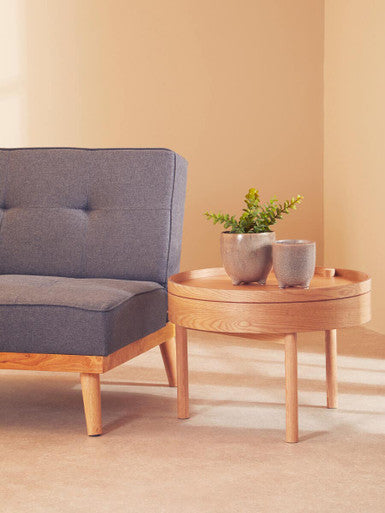 Orsina Viborg Side Table – Modern Revolving Top with Storage