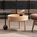 Orsina Viborg Side Table – Modern Revolving Top with Storage