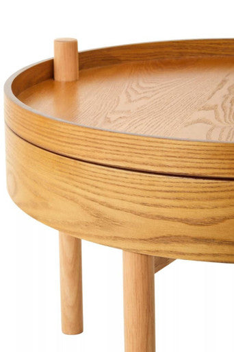 Orsina Viborg Side Table – Modern Revolving Top with Storage