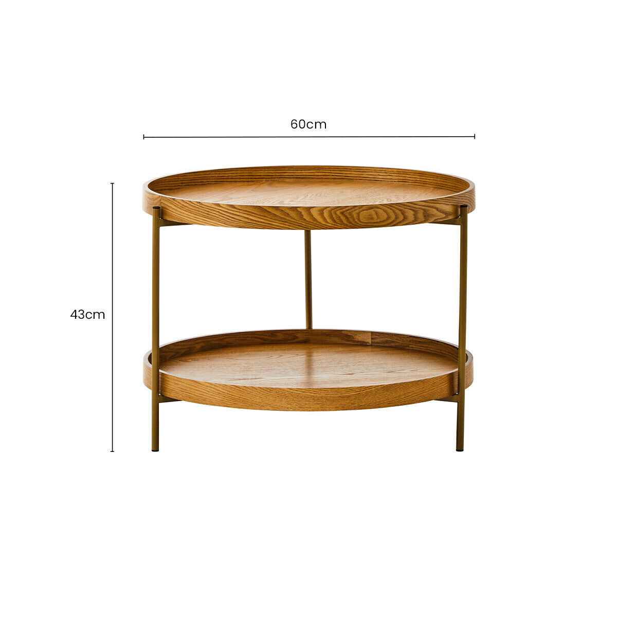 Orsina Viborg Two Tier Side Table – Minimalist Natural Wood End Table
