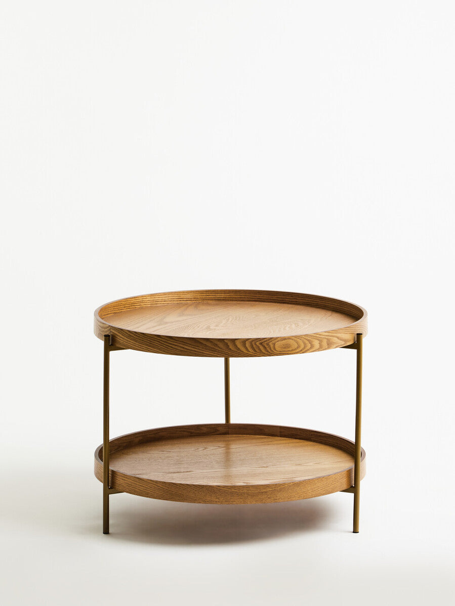 Orsina Viborg Two Tier Side Table – Minimalist Natural Wood End Table