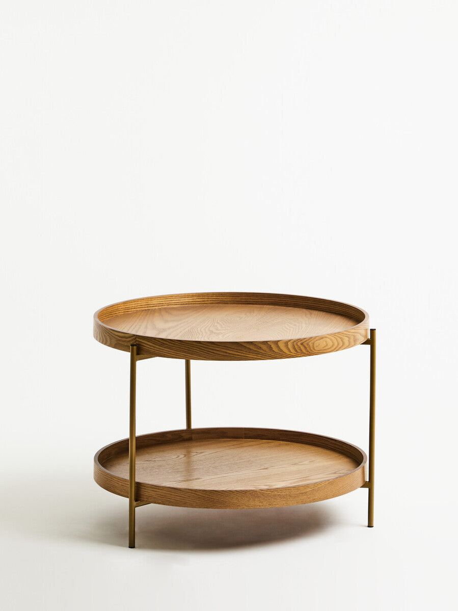 Orsina Viborg Two Tier Side Table – Minimalist Natural Wood End Table