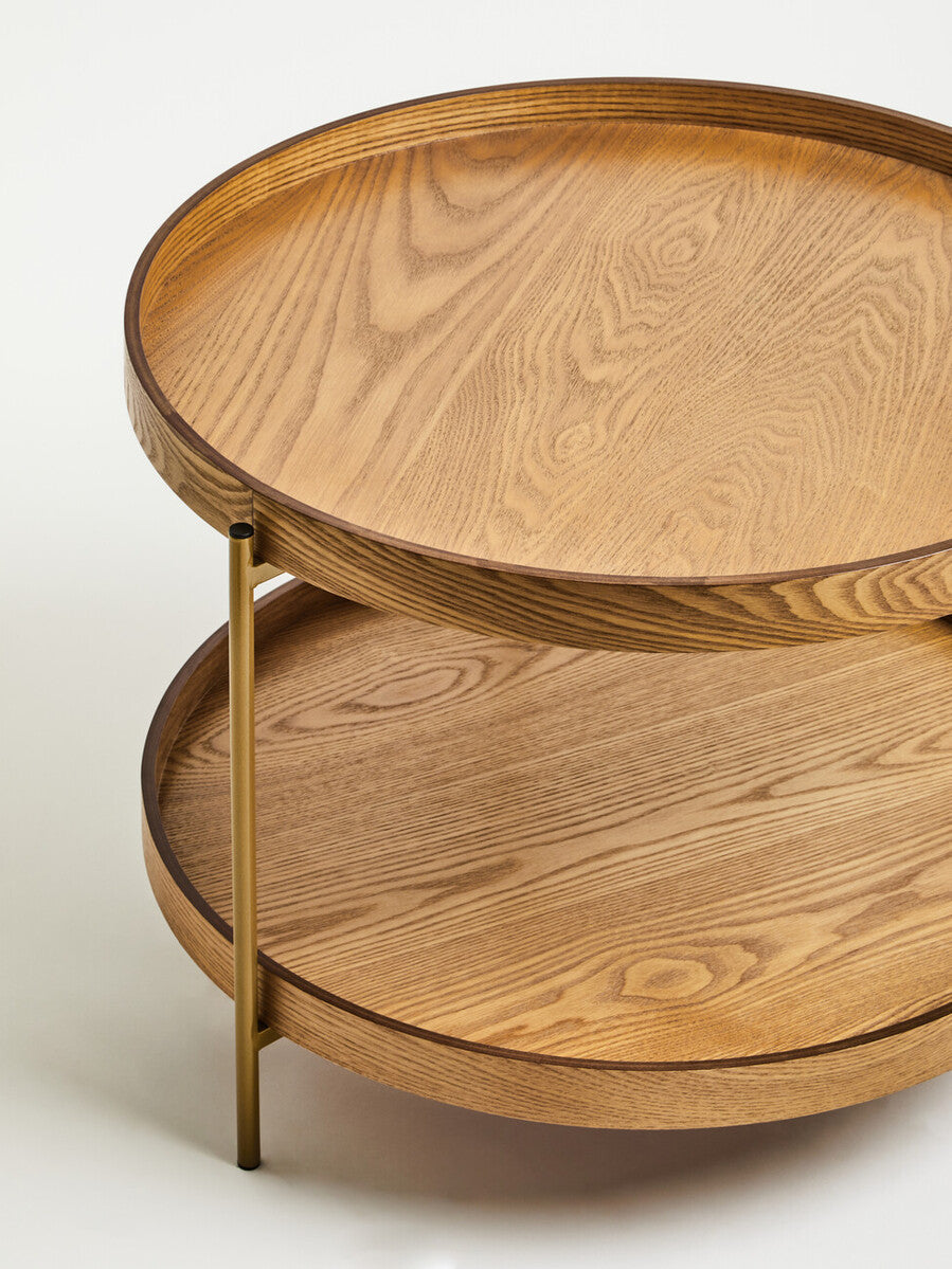 Orsina Viborg Two Tier Side Table – Minimalist Natural Wood End Table