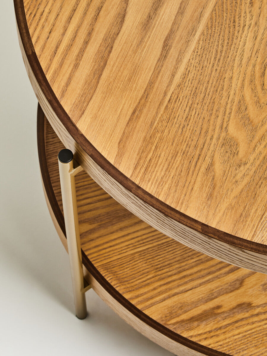 Orsina Viborg Two Tier Side Table – Minimalist Natural Wood End Table