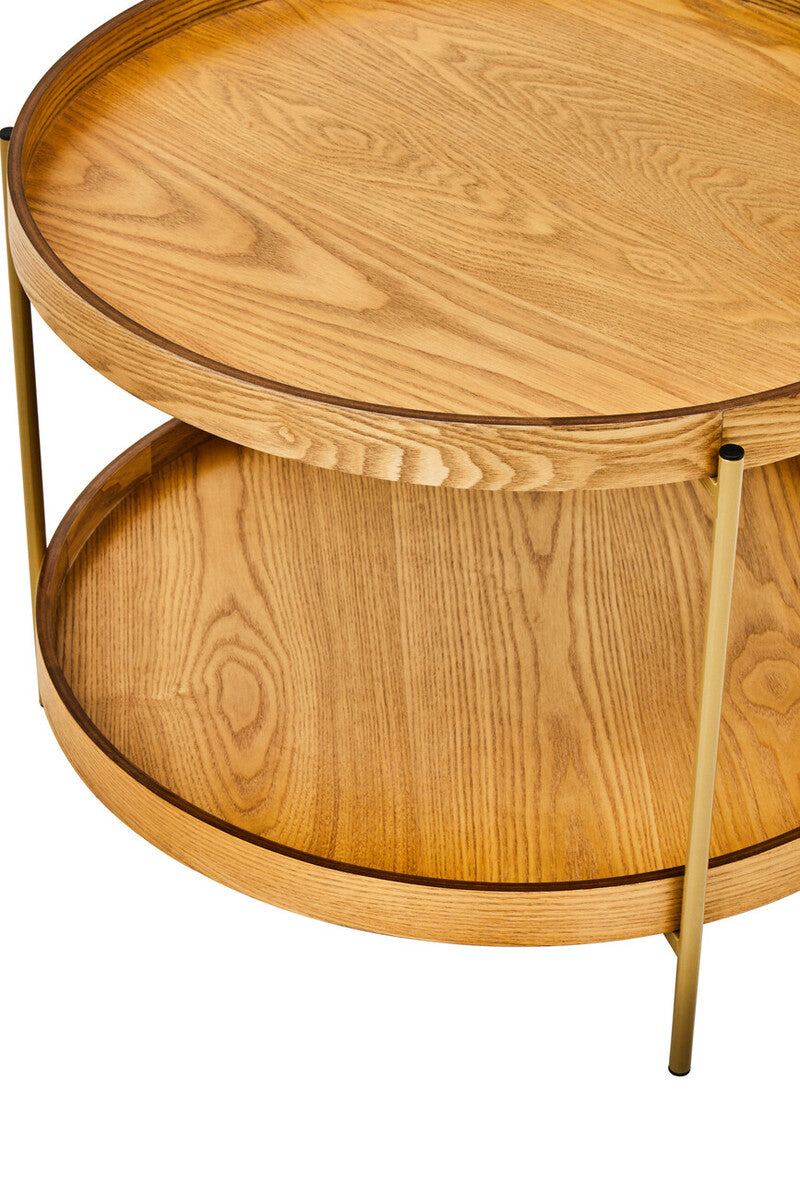 Orsina Viborg Two Tier Side Table – Minimalist Natural Wood End Table