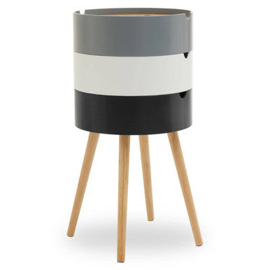 Orsina Viborg 3-Tier Storage Side Table with Pine Wood Legs