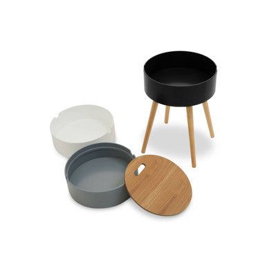 Orsina Viborg 3-Tier Storage Side Table with Pine Wood Legs