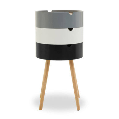 Orsina Viborg 3-Tier Storage Side Table with Pine Wood Legs