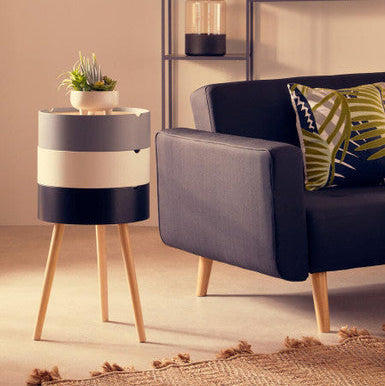 Orsina Viborg 3-Tier Storage Side Table with Pine Wood Legs