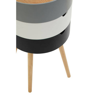 Orsina Viborg 3-Tier Storage Side Table with Pine Wood Legs