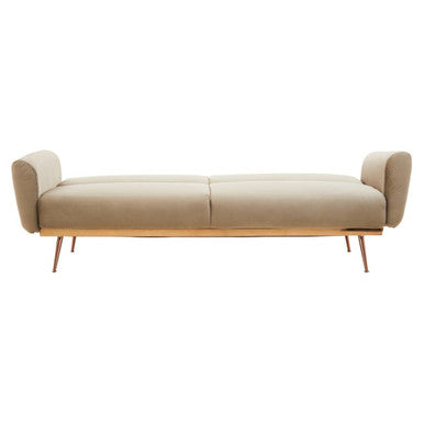 Orsina Hatton Mink Velvet Sofa Bed – Modern Space-Saving Guest Bed