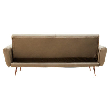 Orsina Hatton Mink Velvet Sofa Bed – Modern Space-Saving Guest Bed