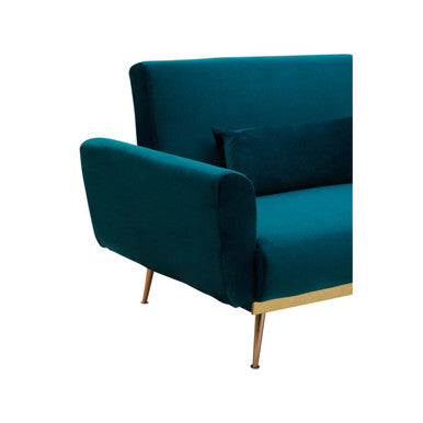 Orsina Hatton Green Velvet Sofa Bed – Mid-Century Convertible Guest Bed