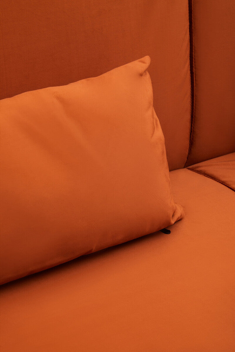 Orsina Hatton Burnt Orange Velvet Sofa Bed – Mid-Century Guest Bed