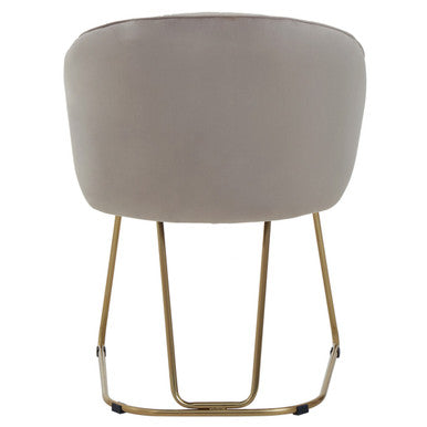 Orsina Veneto Mink Velvet Curved Dining Chair | Gold Base Seating