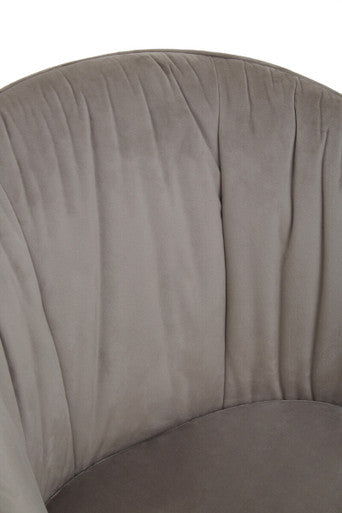 Orsina Veneto Mink Velvet Curved Dining Chair | Gold Base Seating