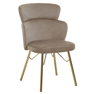 Orsina Veneto Mink Velvet Dining Chair with Gold Base | Modern Seating