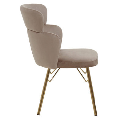 Orsina Veneto Mink Velvet Dining Chair with Gold Base | Modern Seating
