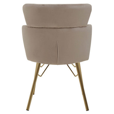 Orsina Veneto Mink Velvet Dining Chair with Gold Base | Modern Seating