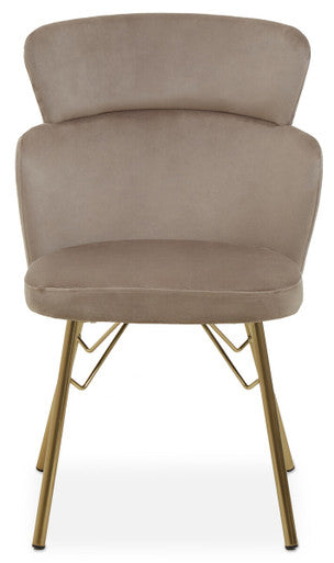 Orsina Veneto Mink Velvet Dining Chair with Gold Base | Modern Seating