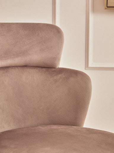 Orsina Veneto Mink Velvet Dining Chair with Gold Base | Modern Seating