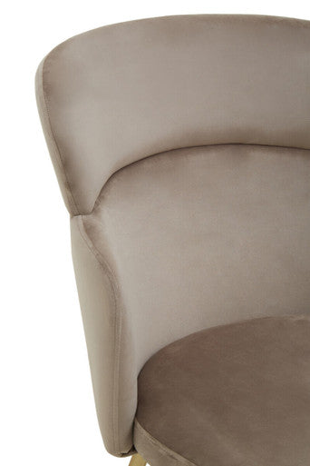 Orsina Veneto Mink Velvet Dining Chair with Gold Base | Modern Seating