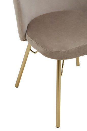 Orsina Veneto Mink Velvet Dining Chair with Gold Base | Modern Seating