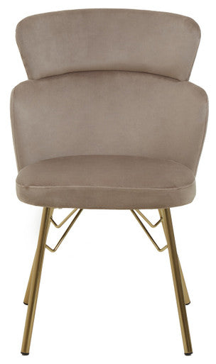 Orsina Veneto Mink Velvet Dining Chair with Gold Base | Modern Seating