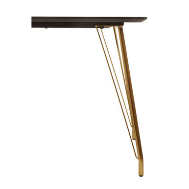 Orsina Veneto Dining Table | Natural Wood Effect & Gold Hairpin Legs
