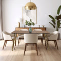 Orsina Veneto Dining Table | Natural Wood Effect & Gold Hairpin Legs