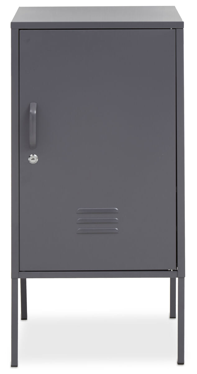Orsina Academy Grey One Door Locker Cabinet | Slim Metal Storage
