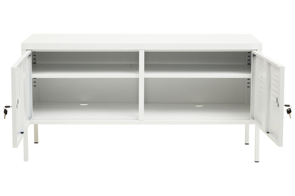Orsina White Metal Locker Cabinet – Two Door Modern Storage Unit
