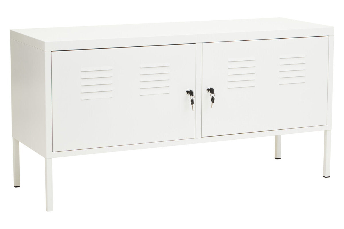 Orsina White Metal Locker Cabinet – Two Door Modern Storage Unit