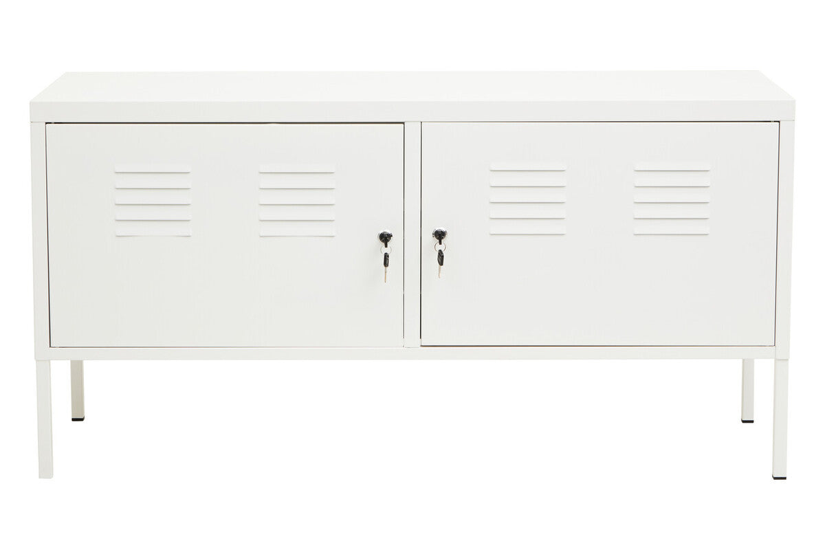 Orsina White Metal Locker Cabinet – Two Door Modern Storage Unit