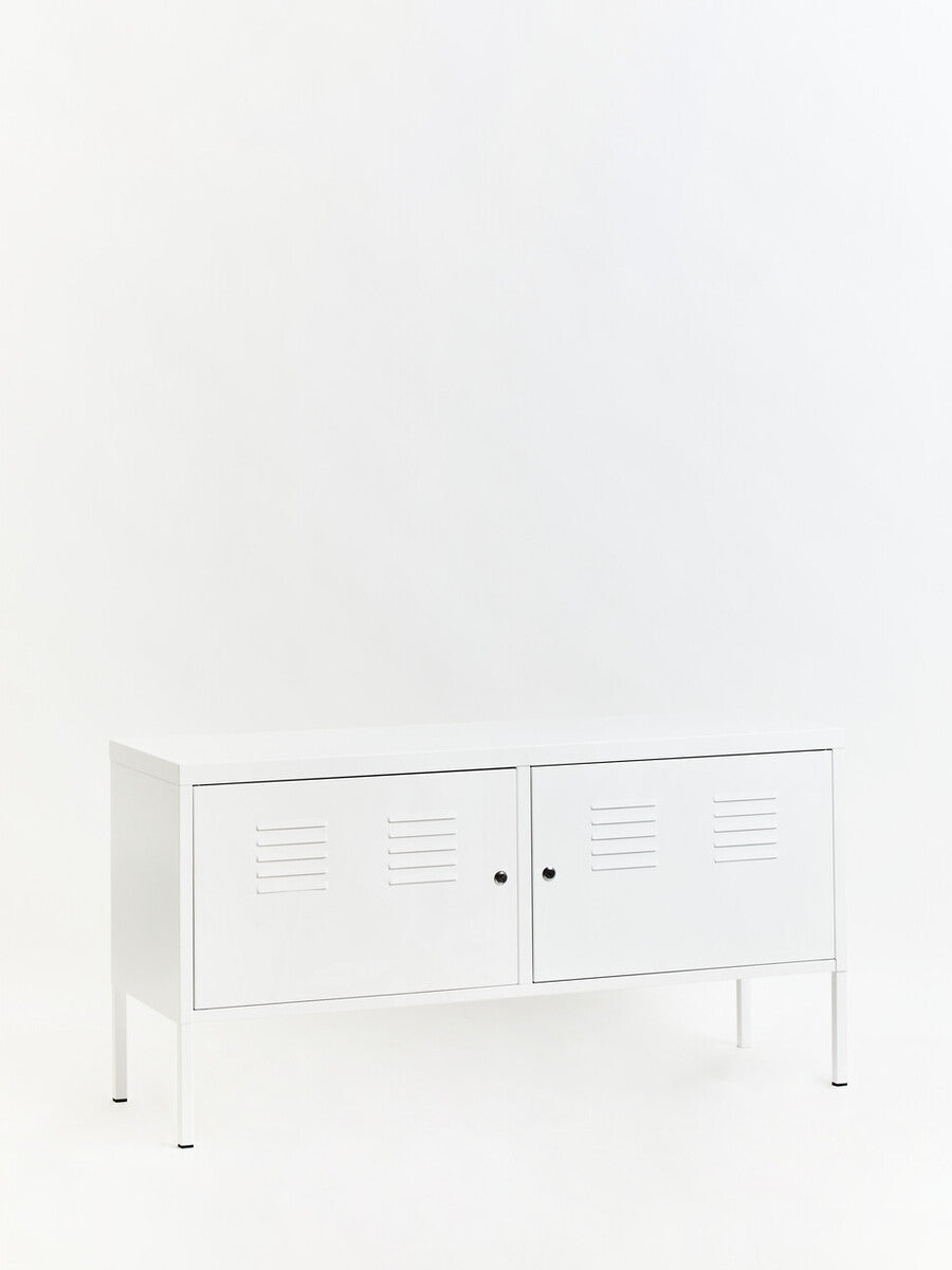 Orsina White Metal Locker Cabinet – Two Door Modern Storage Unit