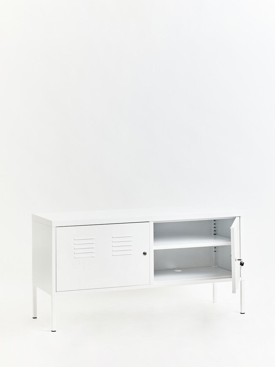 Orsina White Metal Locker Cabinet – Two Door Modern Storage Unit